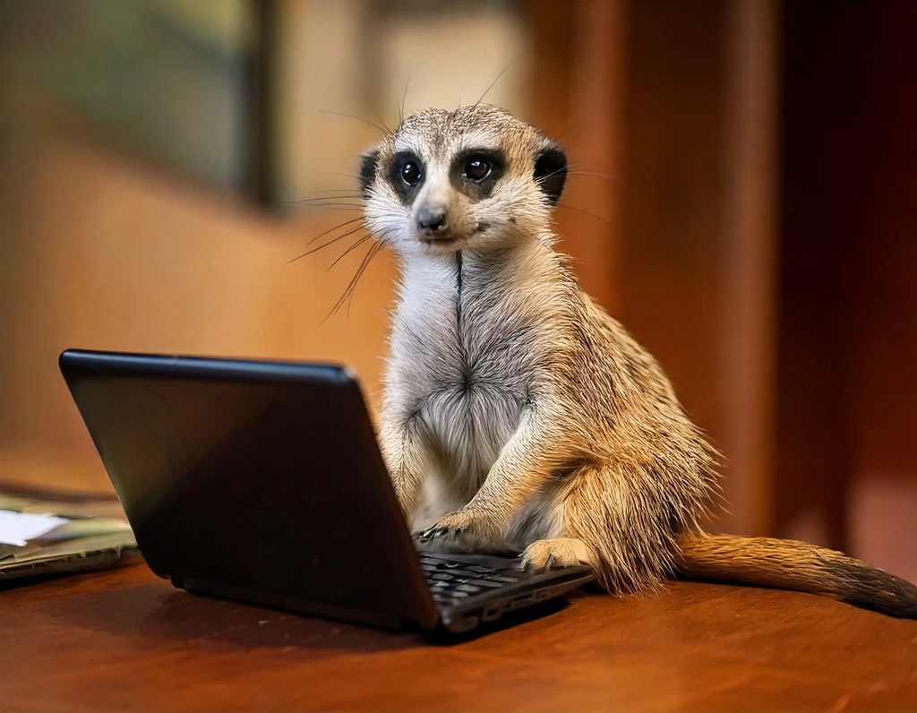 Meerkat at Laptop