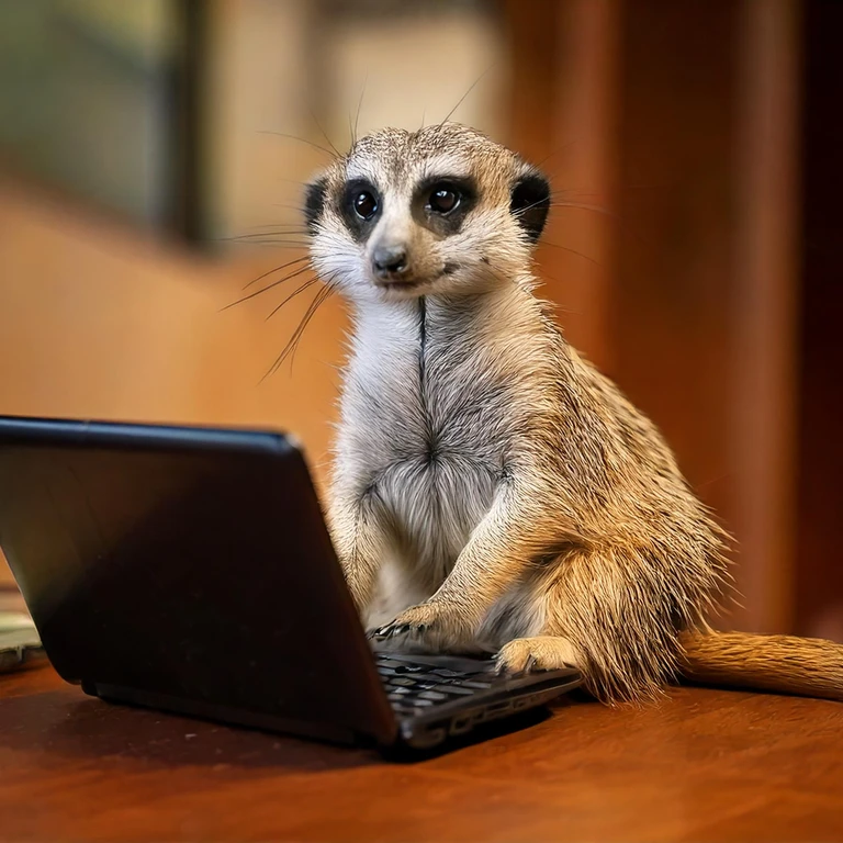 Meerkat at Laptop